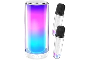 PALPROT Karaoke Machine for Adult Kids, Portable Bluetooth Karaoke Speaker with 2 Wireless Microphones, Singing Karaoke Player for Birthday Gift Party Family Home Supports TWS/Bluetooth/TF/AUX/USB