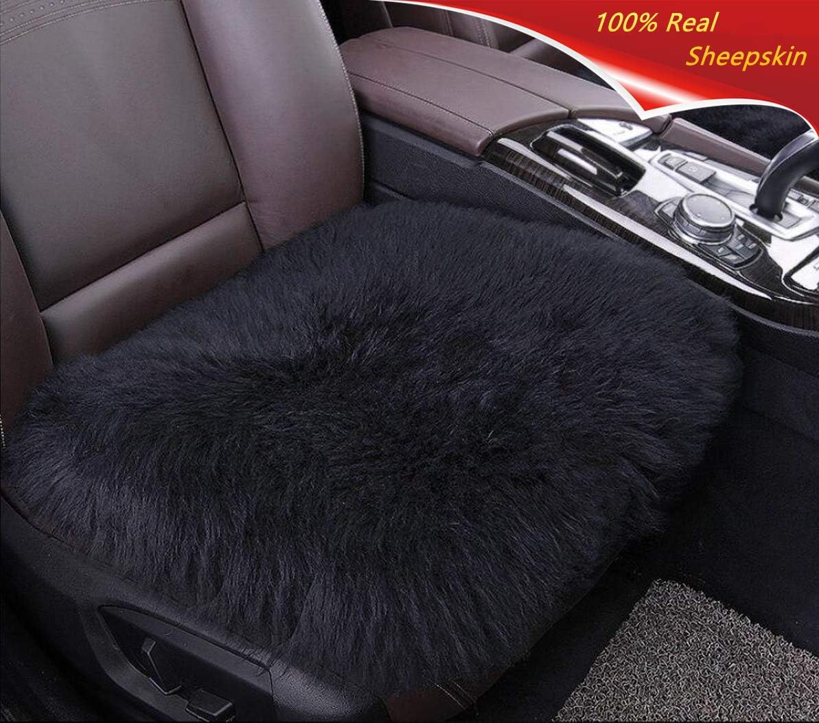 Sisha Sheepskin Seat Cushion Cover Winter Warm Natural Wool Car Seat Covers Universal Fit for