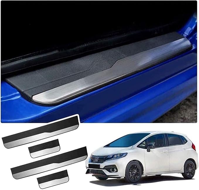 Stainless Steel Car Kick Plates Pedal Plate Protector for Jazz 2008