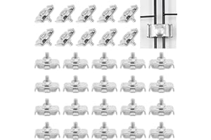 Rustark Stainless Steel Gridwall Joining Clip Connectors - 30 Sets, Panel Joining Clips, Wall Clamps for Grid Panels