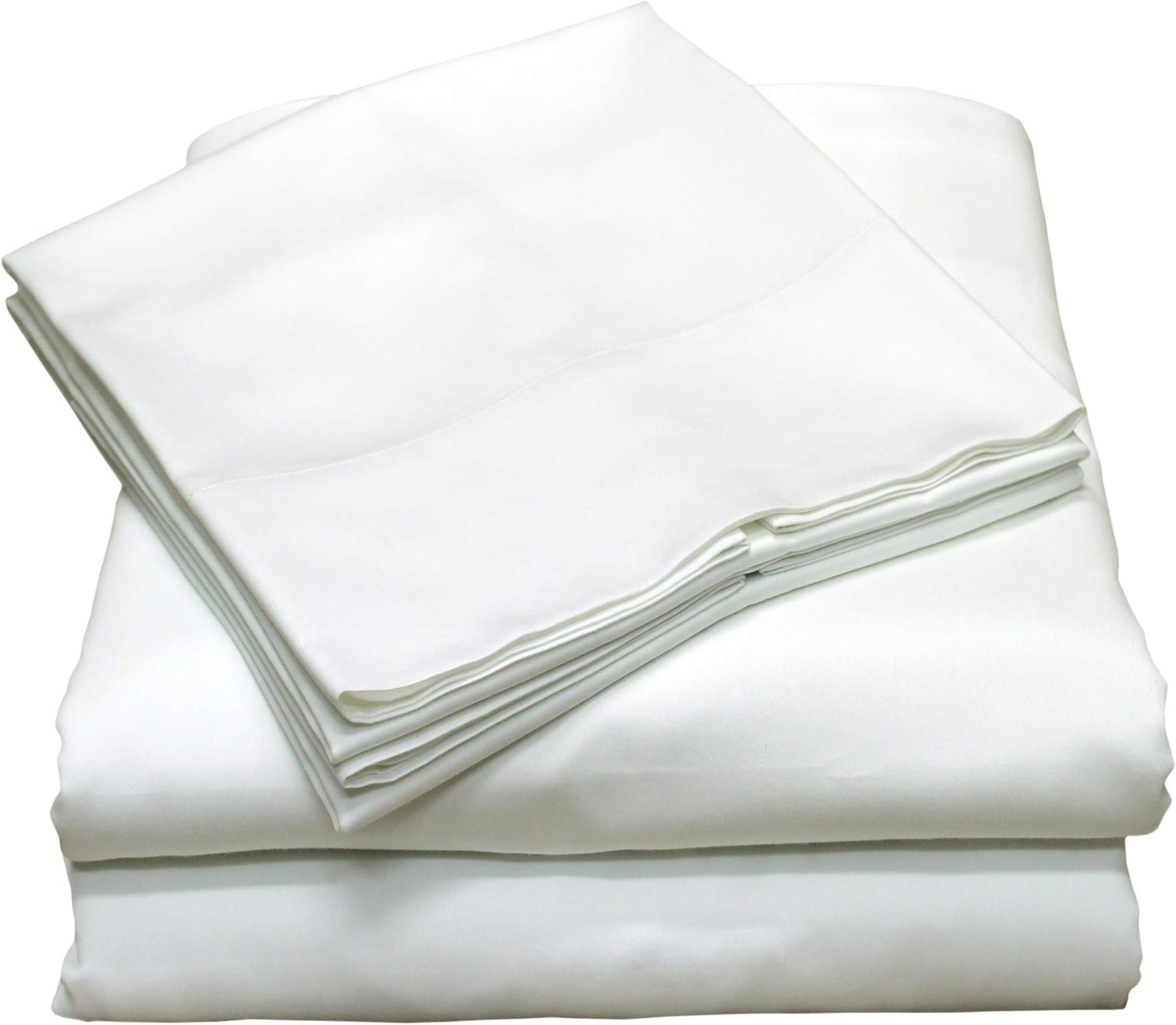 Callista 100% Cotton Sheet Sets 300 Thread Count -Full Size, Wrinkle-Free, Fade, Stain Resistant, Hypoallergenic -4 Piece -1 Flat Sheet 1 Fitted Sheet and 2 Pillowcase -White