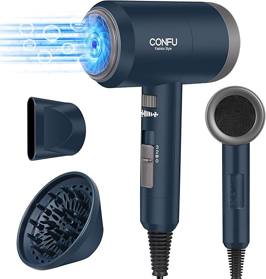 CONFU 1800W Hair Dryer, Ionic Hair Blow Dryer, Lightweight Hair Dryers with Cool Shot Button