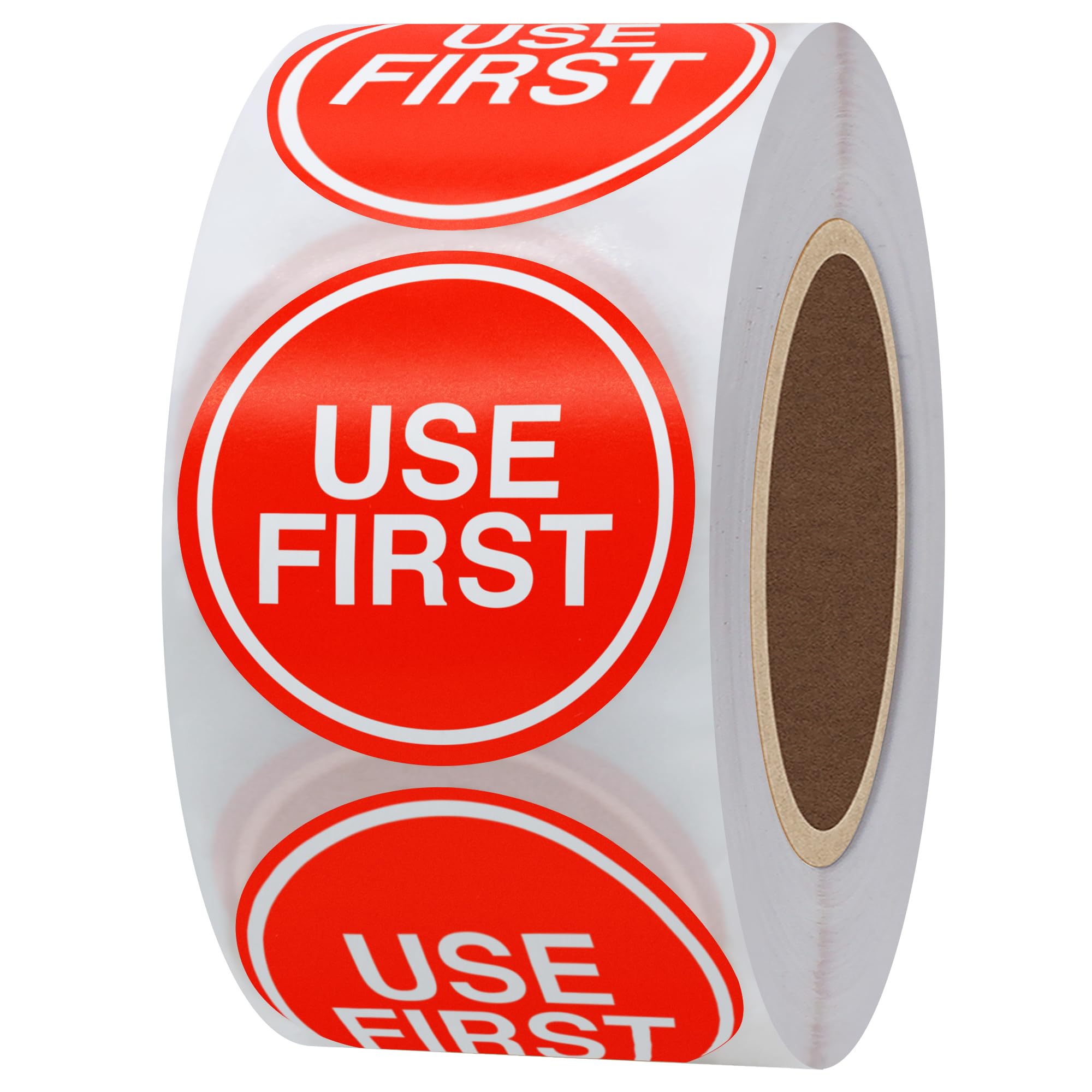 Hylabelest USE First Trilingual Removable Label 1.5 Inch Total 500 Labels Per Roll (1, Red Line, 38mm)