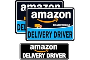 NIMONA Delivery Driver Magnet for Car - 3-Pack Caution Frequent Stops Removable Set - Reflective Magnetic Car Door Sign - Weather-Resistant 11.8 x 4 Inch (Blue-Black 3 Pcs)