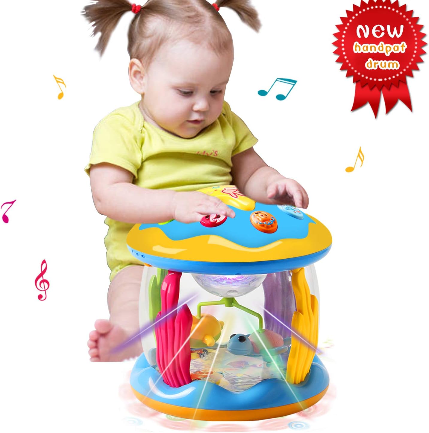 ACTRINIC Baby Toys Ocean Park Rotating Projector,Various Pacify Music & Light,Super Fun,Early Educational Toys for 1 2 3 Year Girls and Boys Kids or Toddlers