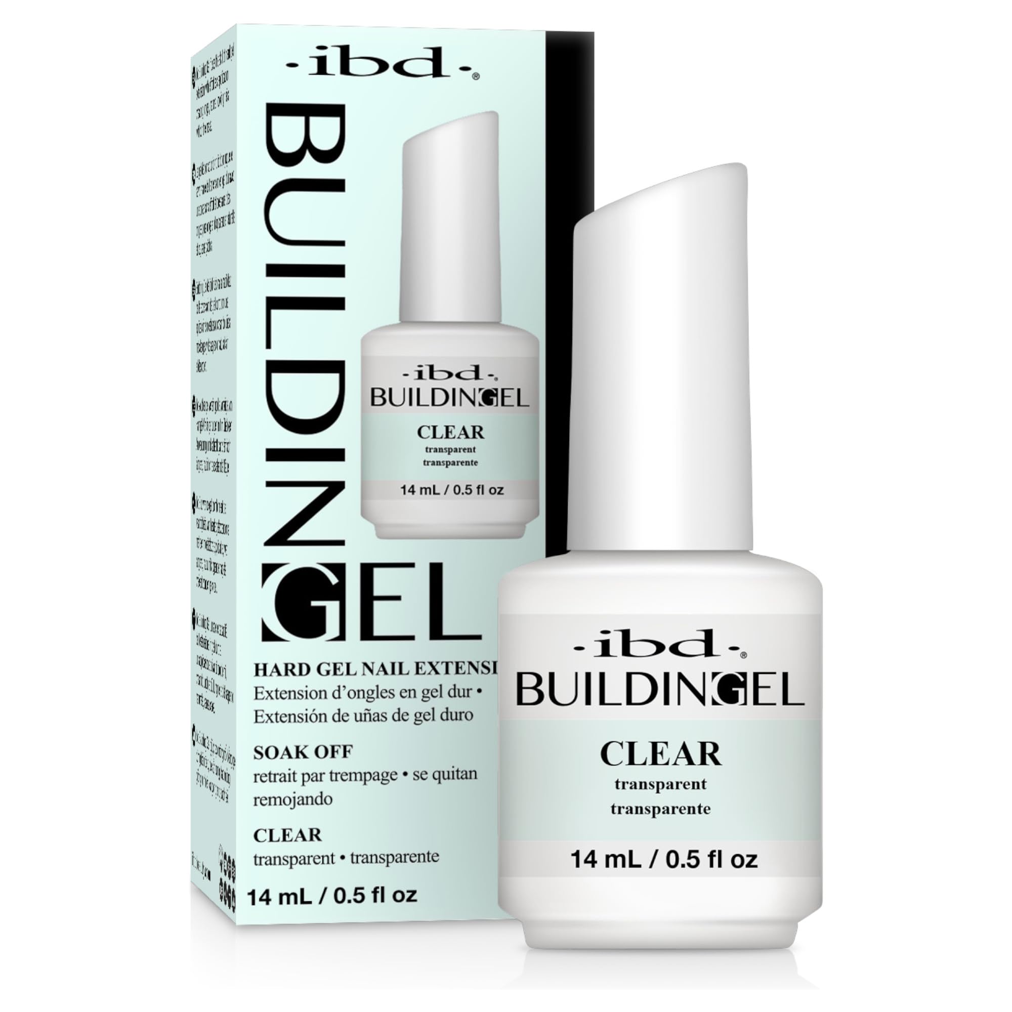 IBD Building Gel Clear, 1 pack (14 ml) - MADE IN USA - LED/UV building gel 2-in-1 for nail extension
