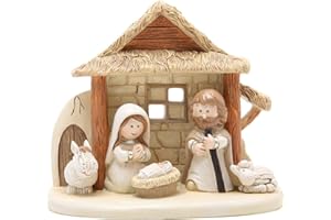 Hodao Nativity Sets for Christmas Indoor Nativity Sets Decorations Nativity Set Decor Holy Family Nativity Scene for Xmas Decor Gift - Christmas Party Home Decorations (Brown)