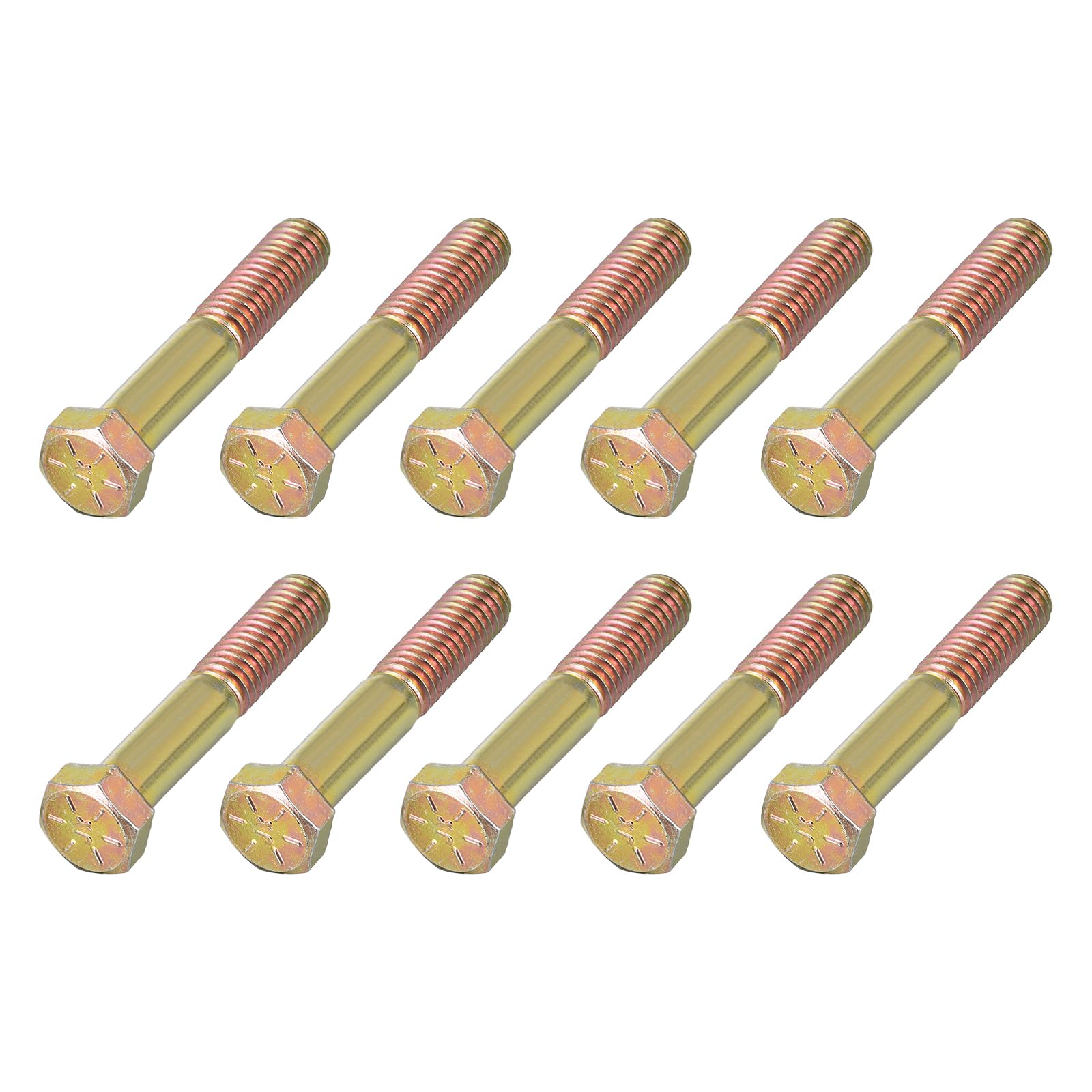 METALLIXITY Hex Bolts (3/8-16x2-1/2") 25Pcs, Carbon Steel Zinc Plated Partial Threaded, Coarse Thread UNC Hex Head Screw Bolt - for Furniture Repair, Yellow โ image 1