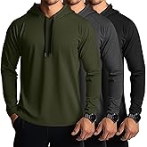 Ficerd 3 Pack Hoodies for Men Big and Tall, Lightweight Long Sleeve Workout Gym Running Fishing Pullover Hooded Sweatshirts