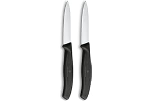 Victorinox Swiss Classic 2 Piece Paring Knife Set Straight Edge Black