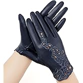 FIORETTO Womens Genuine Leather Driving Gloves Touchscreen Unlined Sheepskin Ladies Driving Gloves Thin W160020
