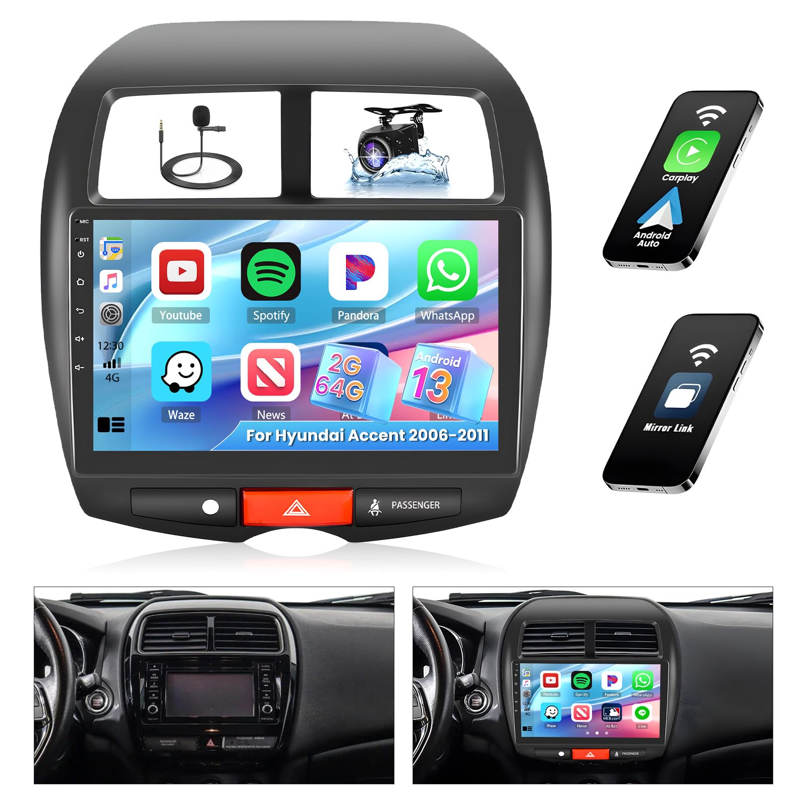 Photo 1 of [High Configuration Version] for Mitsubishi Outlander Sport 2011-2017/ASX 2013-2015/RVR 2011-2017 Android Car Radio with Wireless Carplay/Android Auto, 10.1 Inch IPS Touch Screen Car Stereo