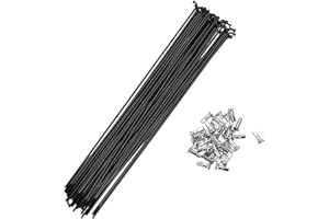 A ABSOPRO Bicycle Spokes 14G Mountain Bike Spokes Steel Black 36Pcs