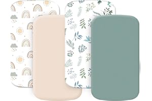 4 Pack Bassinet Sheets (19" x 33"), Compatible with Baby Delight Beside Me Dreamer and Dream On Me Skylar/Lotus/Traveler Baby