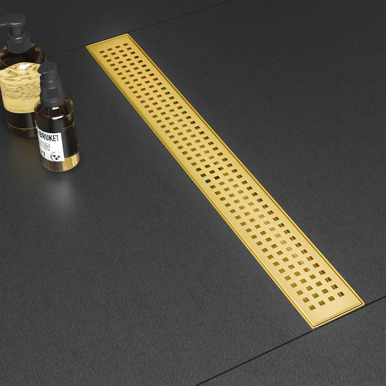 SaniteModar Linear Shower Drain 24 Inch - Brushed Stainless Steel With Removable Grate