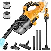 CAMXTOOL Cordless Vacuum for Dewalt 20V Battery, Portable Handheld Vacuum Cleaner with 2 HEPA Filter, 4 Multi Nozzle, Power Shop Vacuum for Home, Car, Floor, Carpet (Battery Not Included)