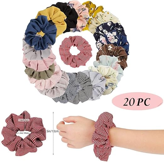 Amazon Com Beuttiful 20 Pcs Hair Scrunchies Premium Velvet