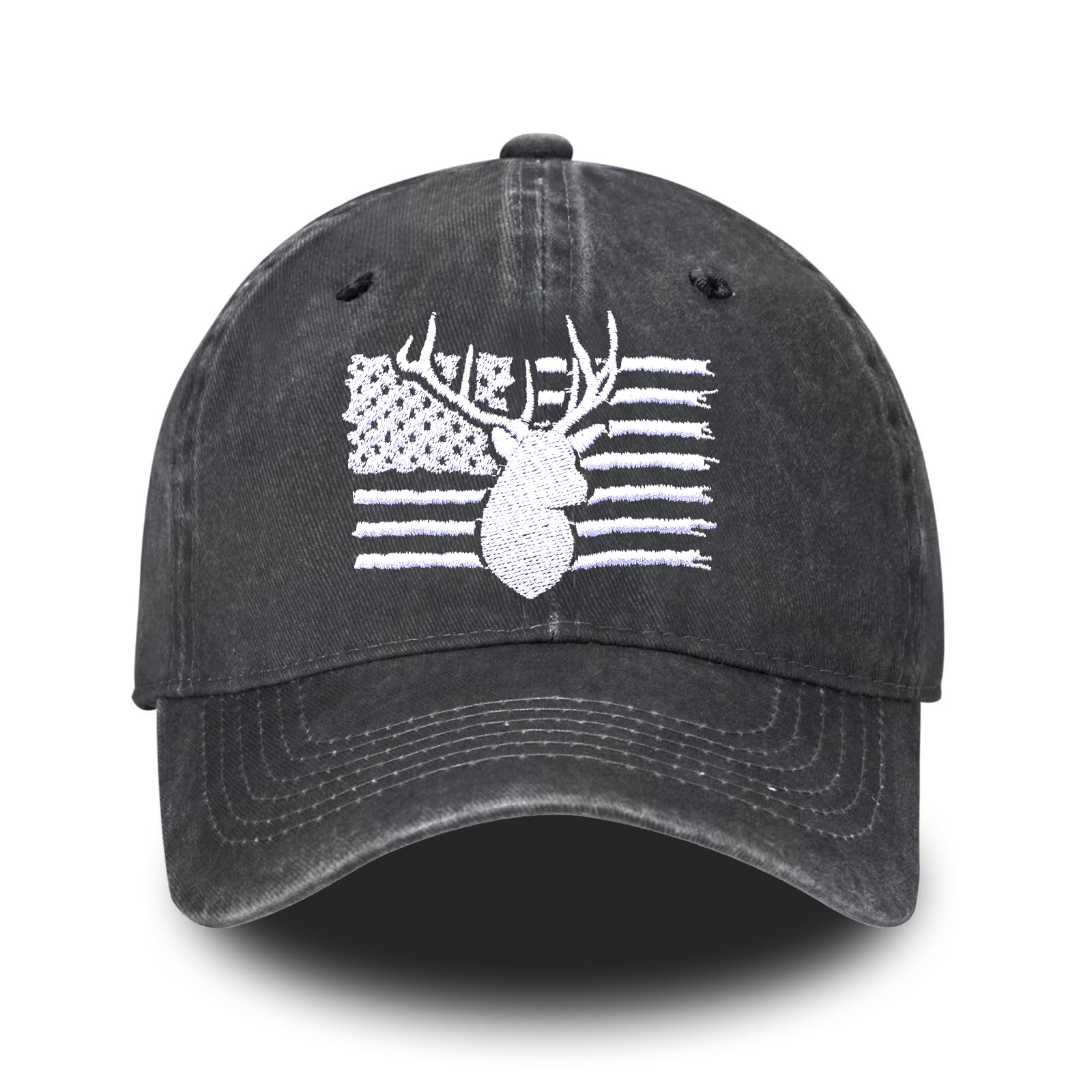 Funny American Flag and Deer Skull Hunting