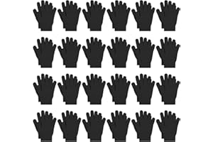 Cooraby 24 Pairs Kids Gloves Winter Magic Gloves Warm Knitted Stretchy Full Fingers Glove for 6-11 Years