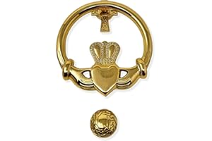 Exclusively Irish Claddagh Door Knocker House Accessory Polished Brass Housewarming Gift