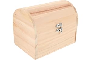 Balacoo Wooden Craft Box Unfinished Jewelry Storage Chest with Lock Decorative Keepsake Organizer Random