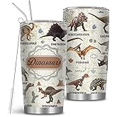 MoYueno Dinosaur Cup, Dinosaur Gifts for Adults, 20oz Dino Tumblers with Brush & Straw, Thanksgiving Christmas Birthday Gift for Dino Lover, Dinosaurs Water Bottle, Dinosaurs Tumbler, 1 PCS