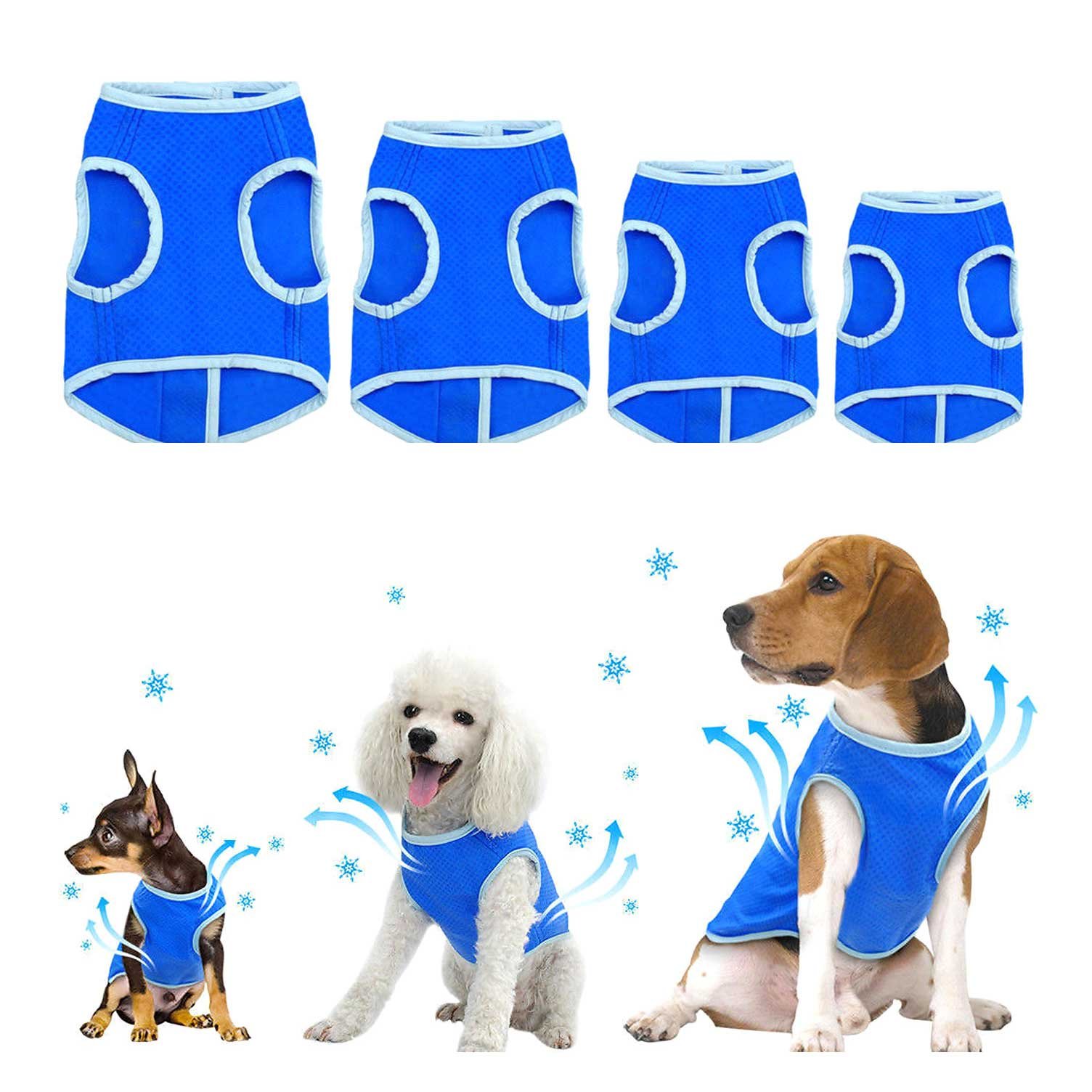 Zunea Dog Cooling Vest for Small Medium Large Dogs Breathable Chill Out Cool Jacket Summer Soft Anti Heat Swamp Cooler Coat for Outdoor Hiking Training - L