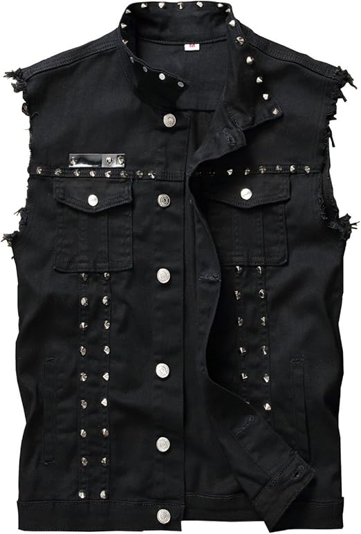 punk rock denim vest