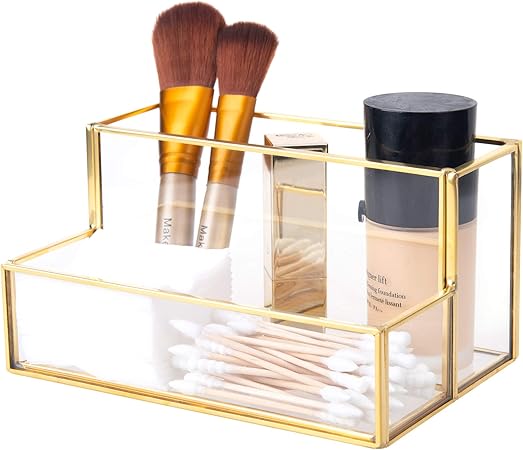 Amazon Feyarl メイクブラシケース ブラシスタンド 化粧ブラシホルダー ブラシ収納 ブラシ入れ 小物収納 二段 ゴールド Feyarl メイクブラシケース 通販