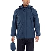 GIISAM Men&rsquo;s Rain Jacket with Hood Lightweight Rain Coats Waterproof Raincoat Packable Windbreaker for Hiking Cycling