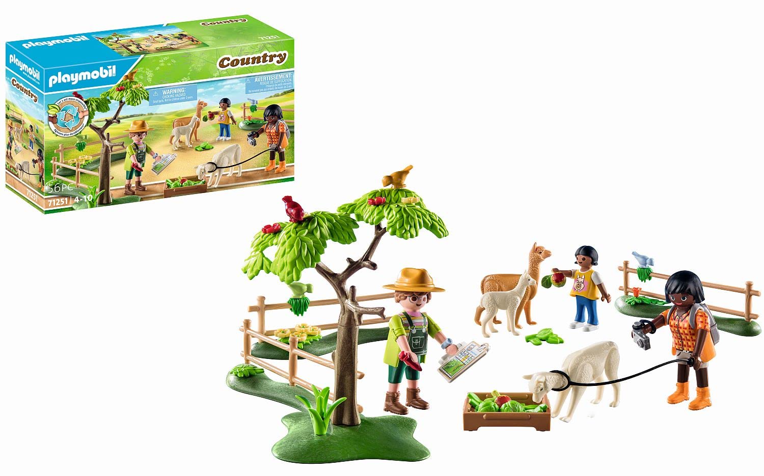 Playmobil 71251 Country Alpaca Hike, Animals for the Organic Farm, Sustainable Toys for Children ages 4+
