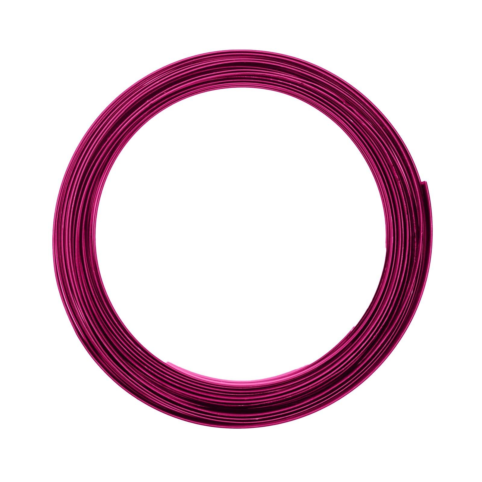 Vaessen Creative Aluminium Craft Wire Flat 0.2" (5 mm) x 0.04" (1 mm) x 0.2" (5 mm) Strong Pink - Flexible Metallic Wire for Crafting, Flower Arranging, Jewellery Making and Modelling — image 1