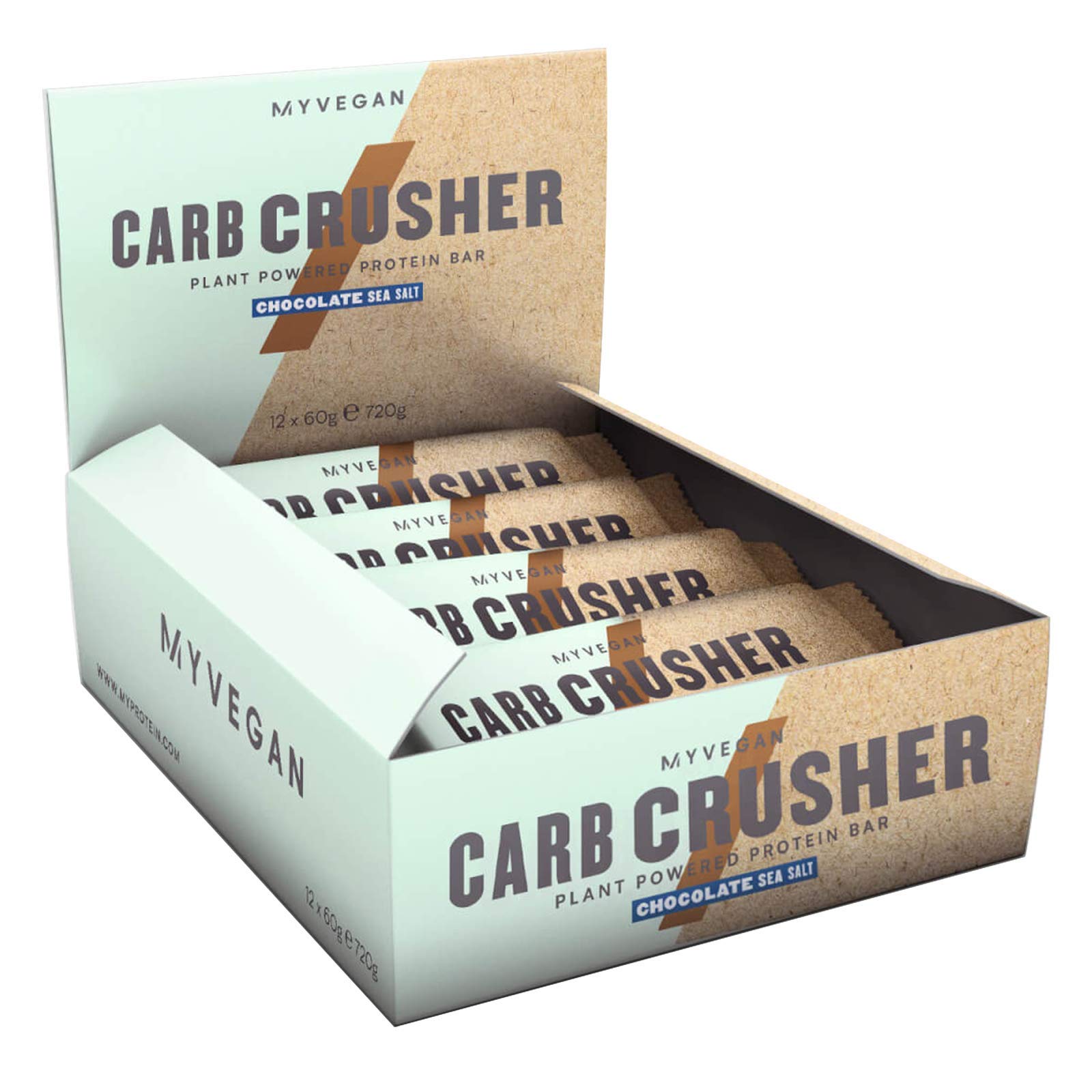 MyProtein Vegan Carb Crusher Chocolate Sea Salt, 60 g, Box of 12