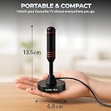GLOBAL TECH Indoor TV Aerial High Gain Freeview HD 4K 9.8ft Cable Magnetic Base view 6