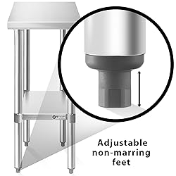 KUTLER Stainless Steel Table 30 x 12 Inches, NSF