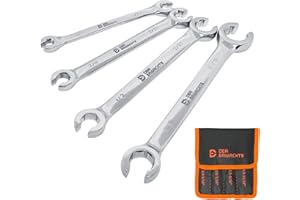 Der Erwachte 4-Piece Flare Nut Wrench Set - SAE Brake Line Wrench 1/4, 5/16, 3/8, 7/16, 1/2, 9/16, 5/8, 11/16-inch, Professio