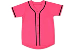 Repawu Kids Baseball Jersey Button Down Hip Hop Personalized Sport T Shirts Tops Baseball Shirt for Boys Girls Toddler 2T-12Y