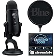 Logitech for Creators Blue Yeti Game Streaming Kit with Yeti USB Gaming Mic, Streaming, Twitch, Discord, Studio Quality Sound, Exclusive Streamlabs Themes, Custom Blue Pop Filter, PC/Mac/PS4/PS5
