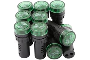 NewZoll 22mm DC 24V Green LED Flashing Buzzer Pilot Panel Indicator Light Miniature Indicator Light Lamp