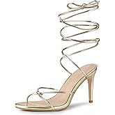 Perphy Lace Up Slingback Strappy Stiletto Heels Sandals for Women