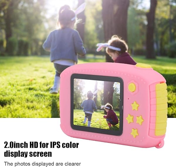 Mxzzand Portable Fine Workmanship Children Digital Camera Beautiful Appearance Pink HD 2 0 Inch Screen for child
