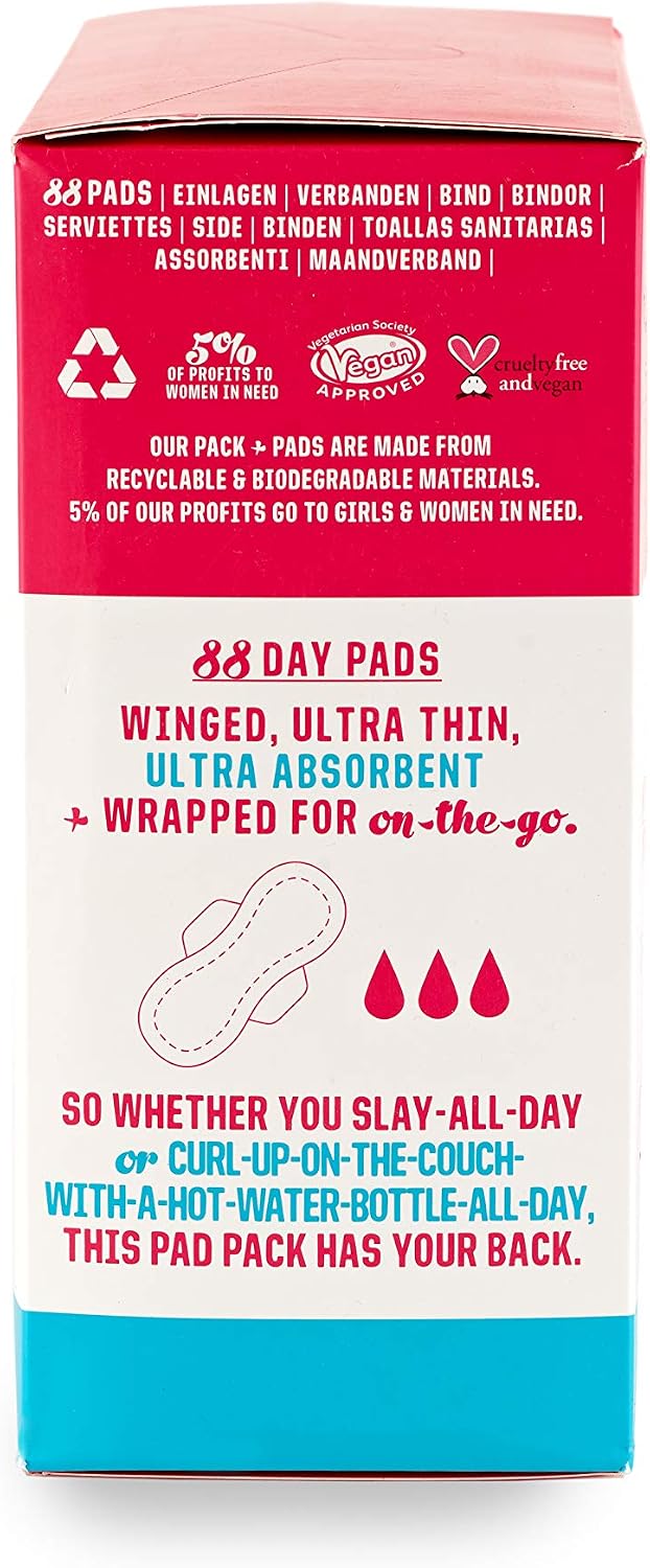 Flo, Day Menstrual Pads (88 Pack), Regular Flow, Leak Locking, Winged + Ultra-Thin, Natural, Absorbent, Soft, & Breathable - Image 5