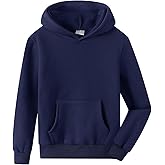 Spring&Gege Youth Solid Fleece Hoodies Pullover Hooded Sweatshirts for Children (3-12 Years)