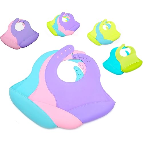 Silicone Baby Bib, BPA Free, Easy Clean up