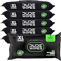 Decatela - Flushable Wipes - 6 Pack, 288 Wipes - Herbal Relief Extra-Large Wet Wipes - Witch Hazel