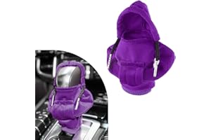 Ziciner Car Gear Shift Knob Cover, Fashionable Sweater Design Trim, Universal Soft Gear Shift Protector, Auto Interior Decor Accessories for Manual & Automatic (Purple)