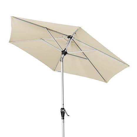Doppler Active Auto Tilt 210 – Kurbel Sonnenschirm ideal für den Balkon – Regenabweisend – ca. 210 cm – Natur