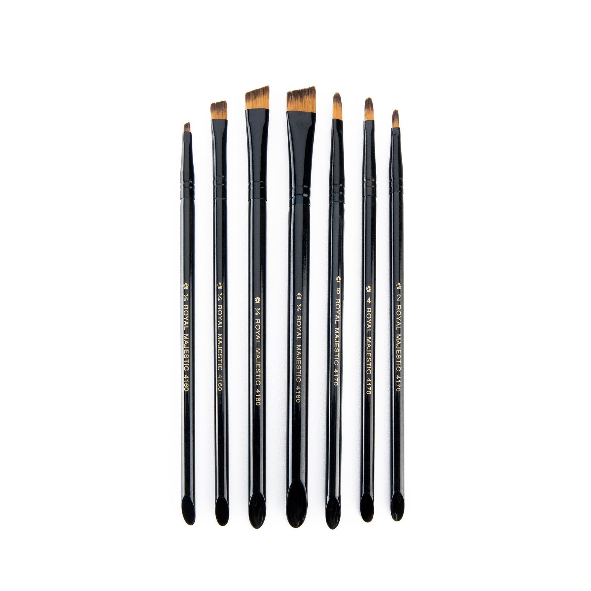 Royal and Langnickel Majestic Premium Filbert and Angular Brush Set (Pack of 7)