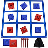 Giant Tic Tac Toe Game Outdoor with Cornhole Bean Bag, 4ft x 4ft Large Bean Bag Tic Tac Toe Toss, Travel Beach Yard Lawn Backyard Outside Cornhole Games for Adults and Family Birthday Gifts
