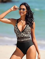 AI'MAGE Women One Piece Swimsuit Sexy V Neck